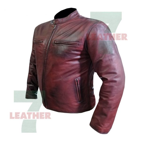 4579 Maroon Leather Jacket