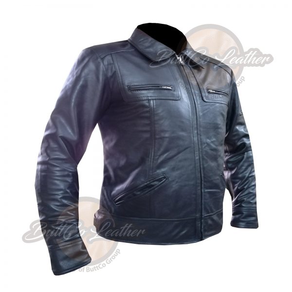4573 Black leather jacket